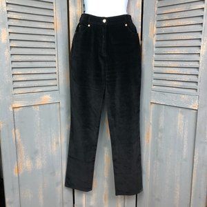 St. John Sport Black Velvet Jeans Sz 2